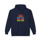 Good Vibes Hoodie — "Blue Skies Good Days" Retro Sun Pullover, Sizes S–5XL