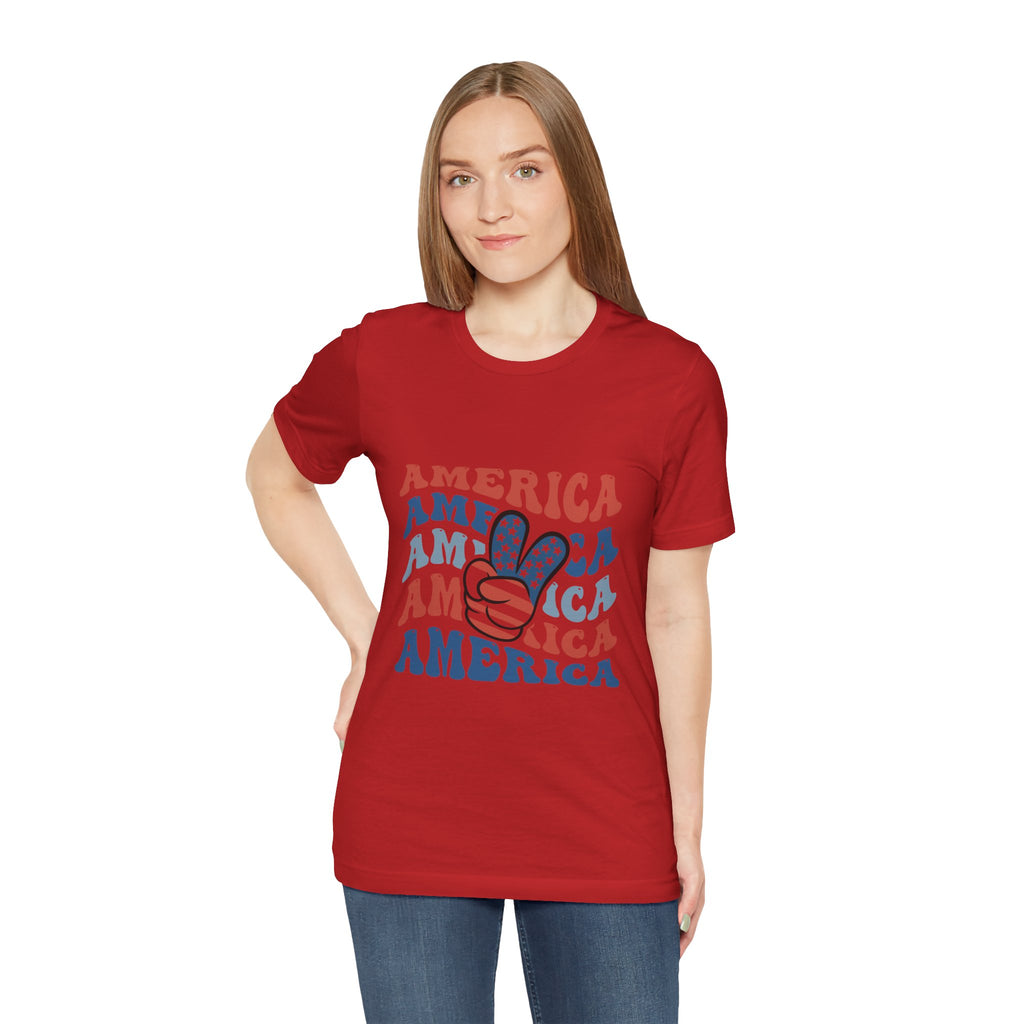 America Peace Sign T‑Shirt – Retro Patriotic 4th of July Tee