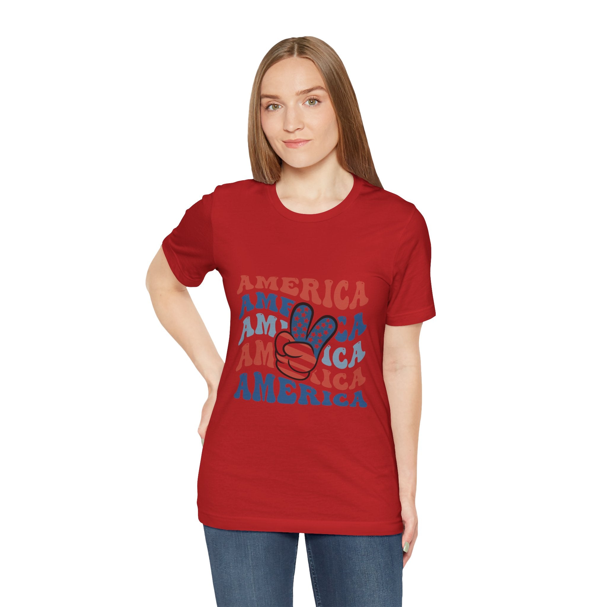 America Peace Sign T‑Shirt – Retro Patriotic 4th of July Tee