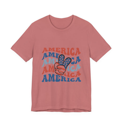America Peace Sign T‑Shirt – Retro Patriotic 4th of July Tee