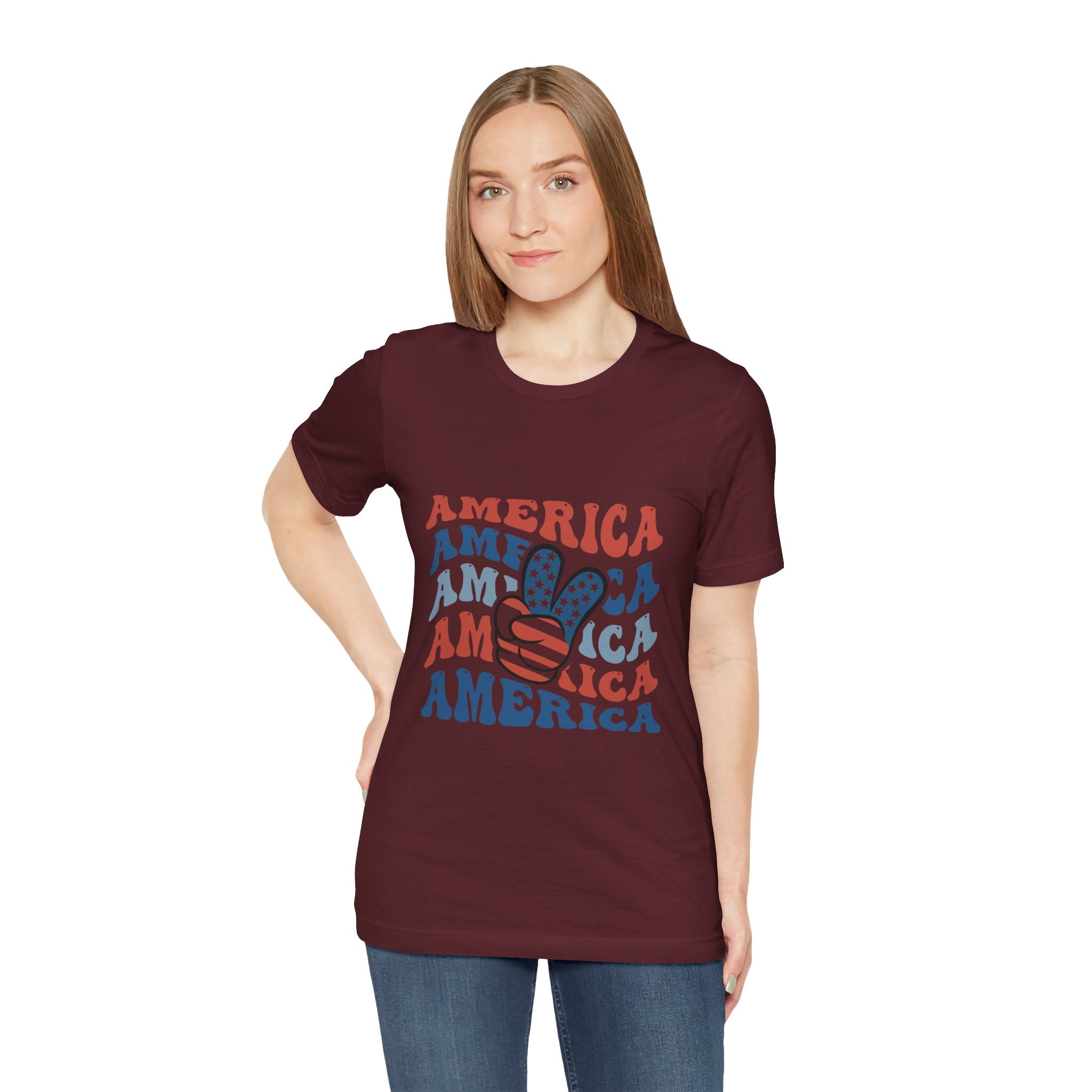 America Peace Sign T‑Shirt – Retro Patriotic 4th of July Tee