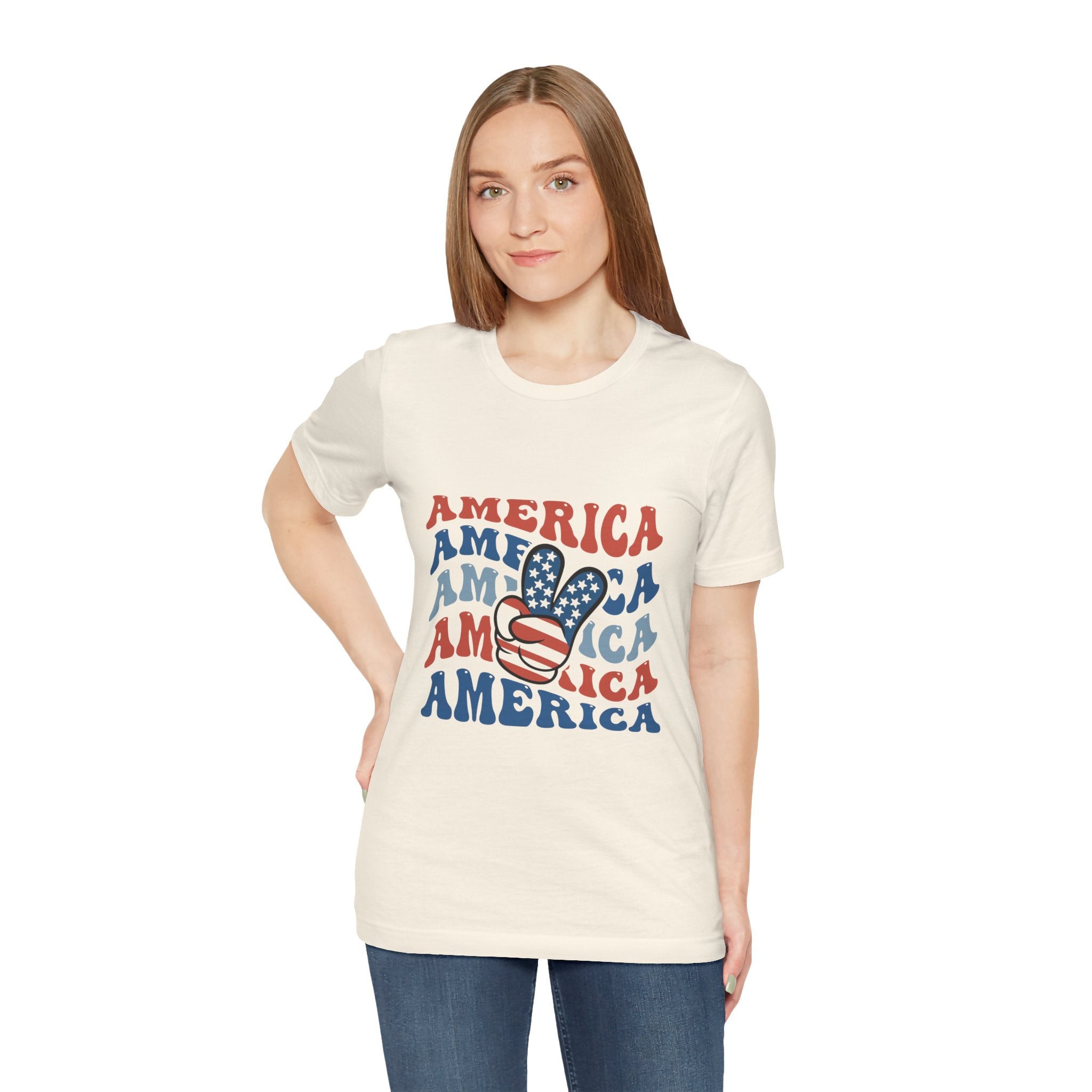 America Peace Sign T‑Shirt – Retro Patriotic 4th of July Tee