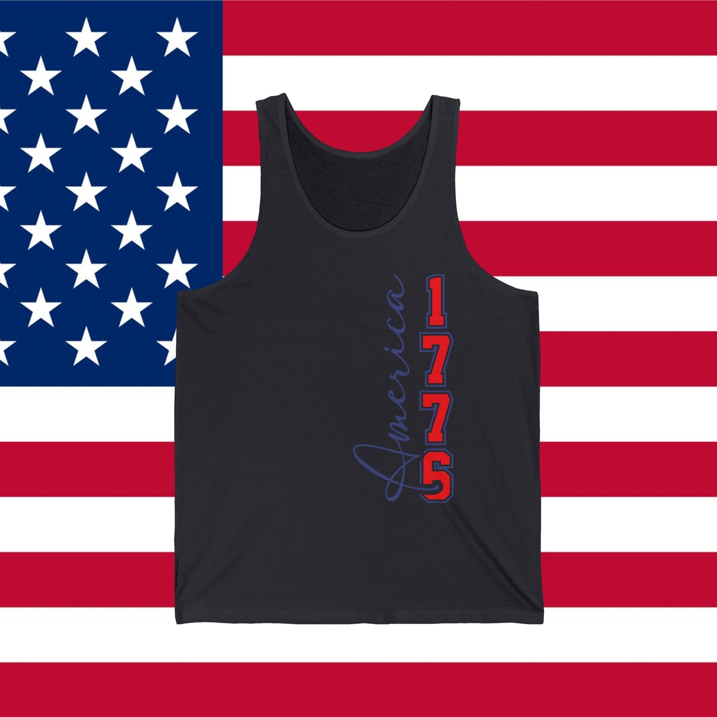 America 1776 Tank Top — '76 Land of the Free Patriotic Tank, Sizes XS–2XL