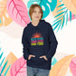 Good Vibes Hoodie — "Blue Skies Good Days" Retro Sun Pullover, Sizes S–5XL