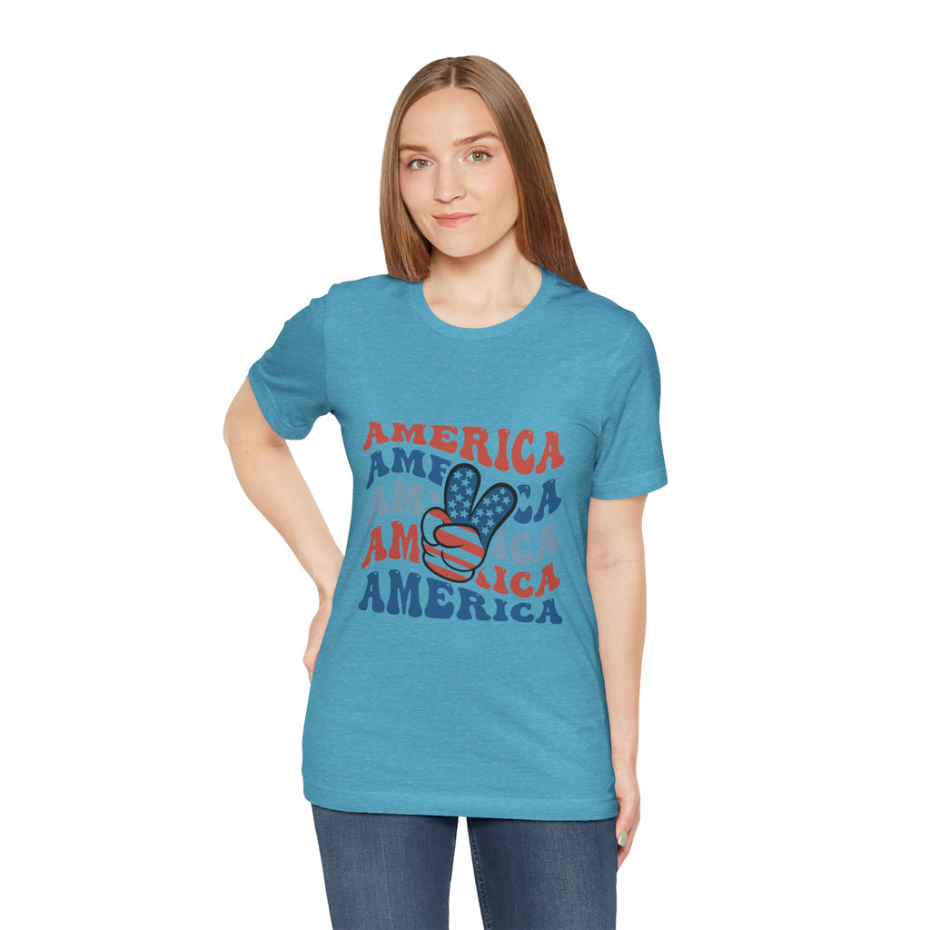 America Peace Sign T‑Shirt – Retro Patriotic 4th of July Tee