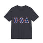 USA Stars Patriotic T-Shirt — Red, White & Blue Fourth of July Tee, Sizes XS–4XL